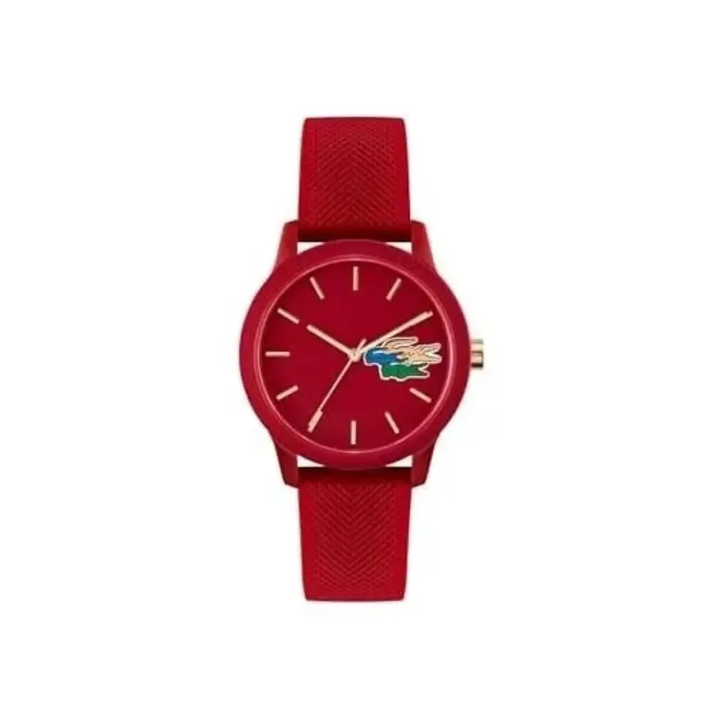 Lacoste Unisex Quartz Analog Red Dial Plastic Case Red Silicone Strap w/ Box